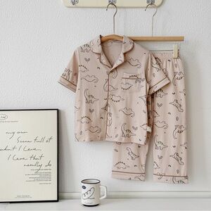 BreadRabbit Toddler/Kids 100% Cotton Dinosaur 2 piece Set for Spring/Summer